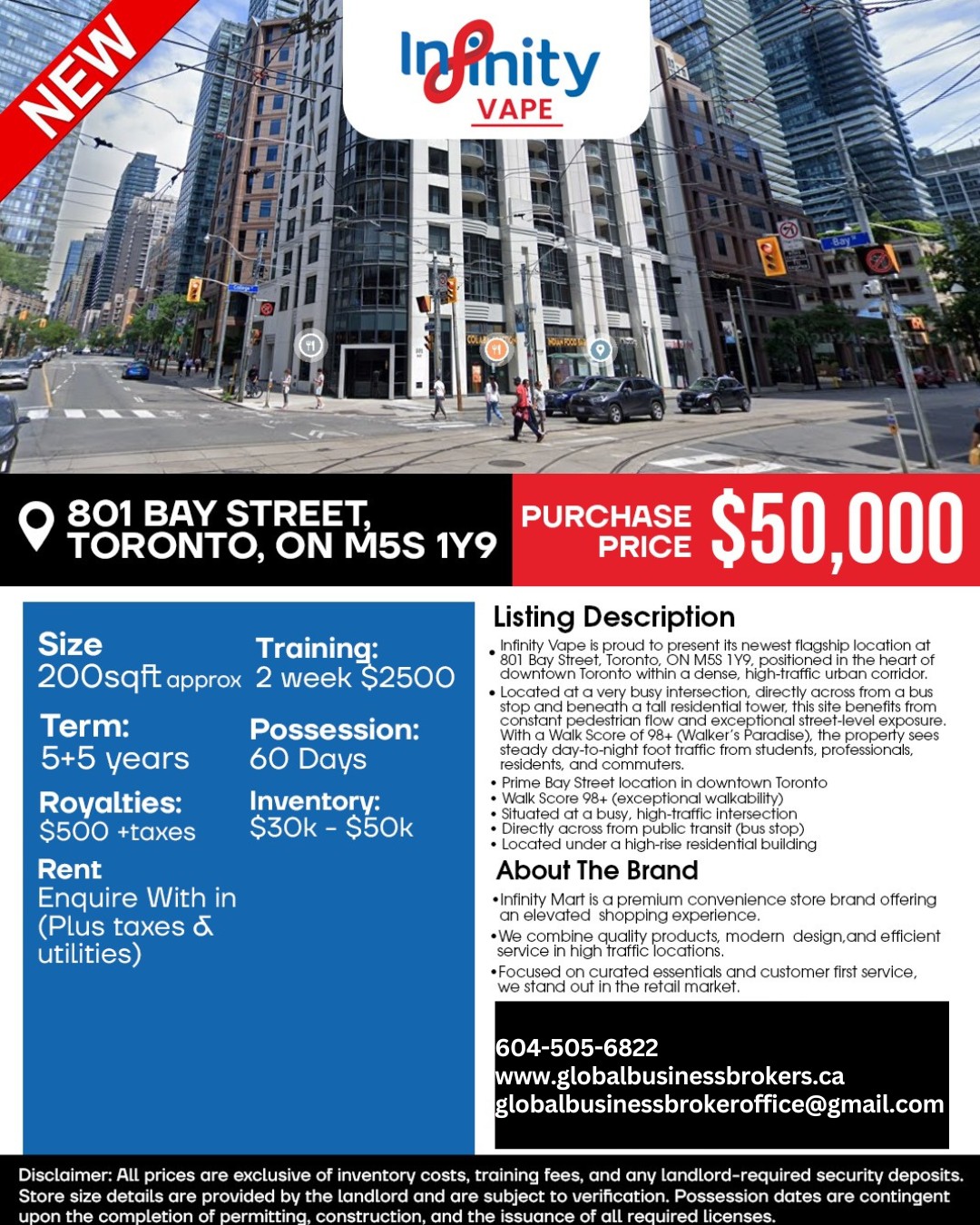 Infinity Vape location, Toronto, Ontario